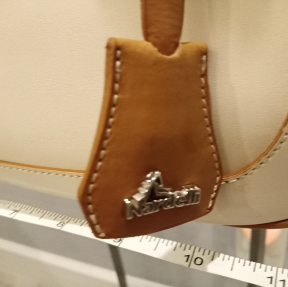 Nardelli ivory and camel leather crossbody bowler Boston bag - Picture 2 of 12